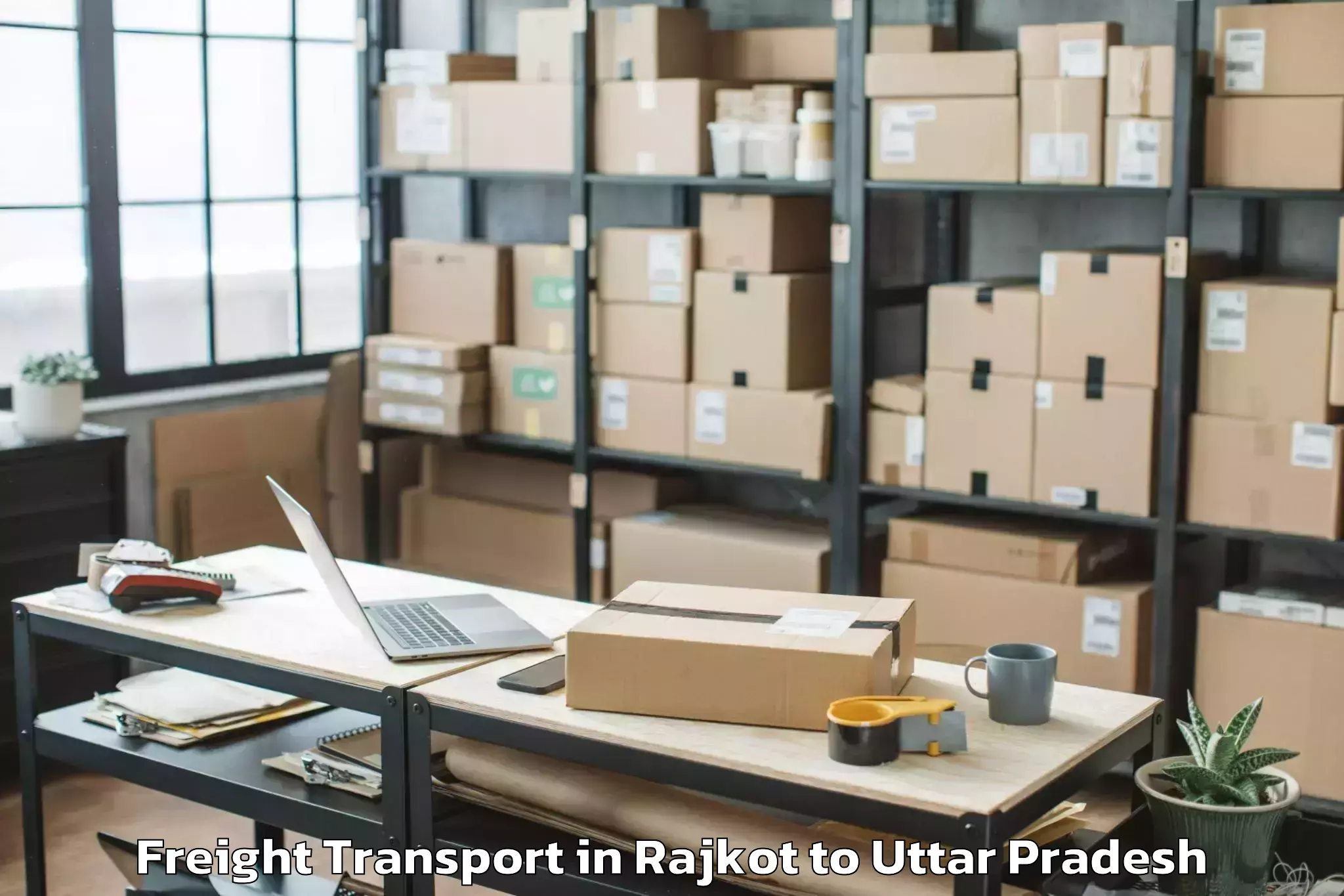 Professional Rajkot to Captainganj Freight Transport